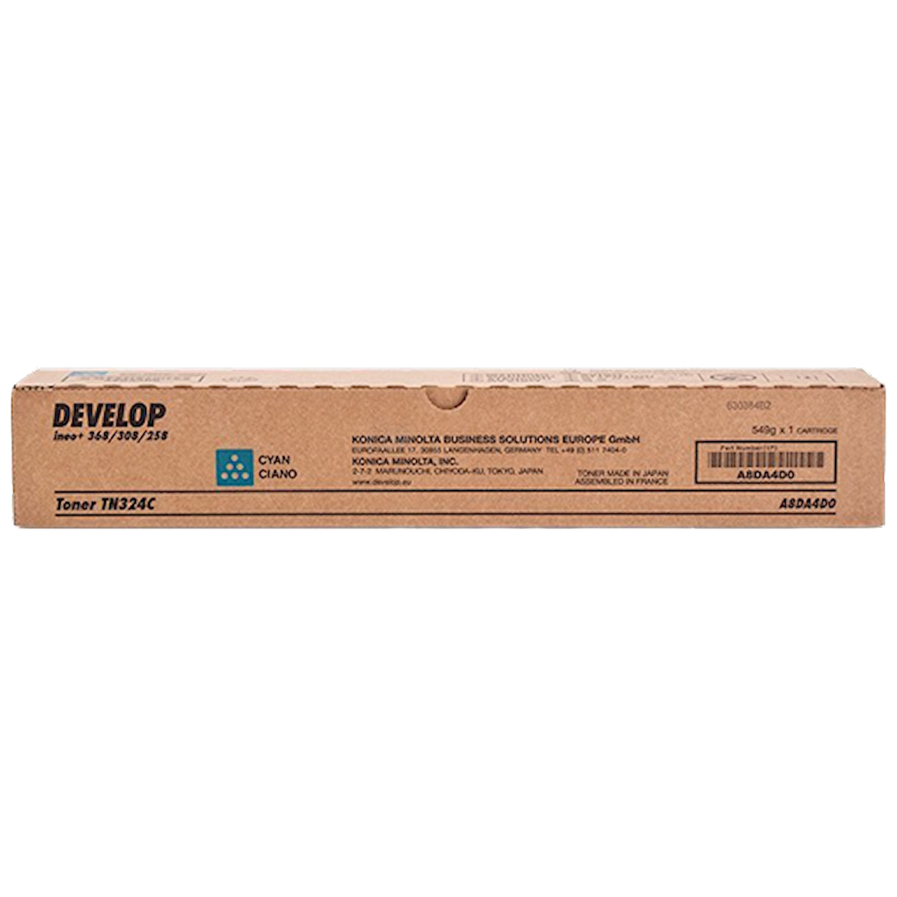 Toner Develop A8DA4D0   - Originale - Ciano da 26.000 pagine per Develop ineo +258, +308, +368