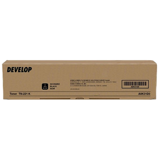 Toner Develop A8K31D0 TN-221K  - Originale - Nero da 24.000 pagine per Konica Minolta bizhub C227, C287, Develop INEO +227, +287