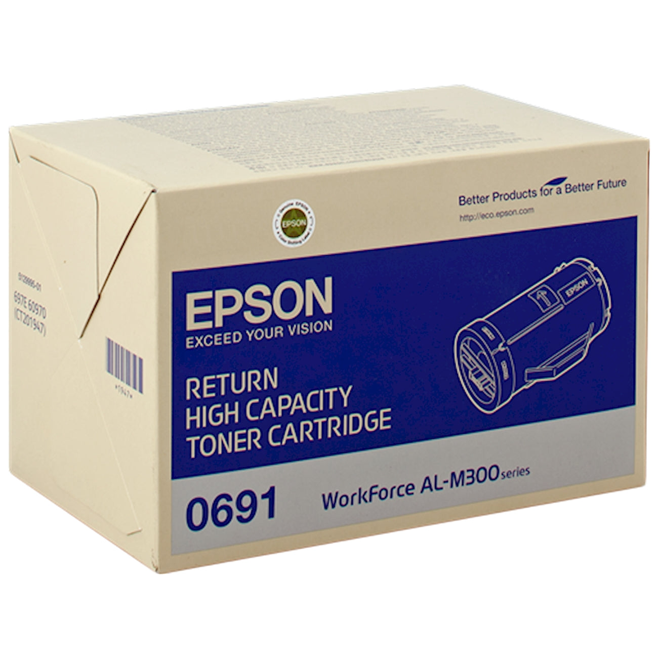 Toner Epson C13S050691   - Originale - Nero da 10.000 pagine per Epson WorkForce AL-M300D, AL-M300DT, AL-M300DN, AL-M300DTN, AL-MX300DN, AL-MX300DNF, AL-MX300DTN, AL-MX300DTNF