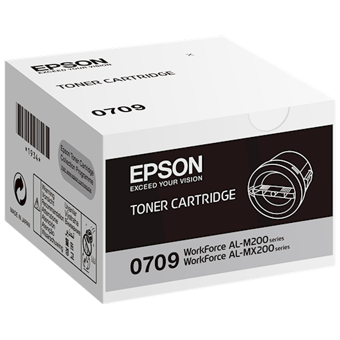 Toner Epson C13S050709   - Originale - Nero da 2.500 pagine per Epson WorkForce AL-M200, AL-MX200, AL-M200DN, AL-M200DW, AL-MX200DNF, AL-MX200DWF