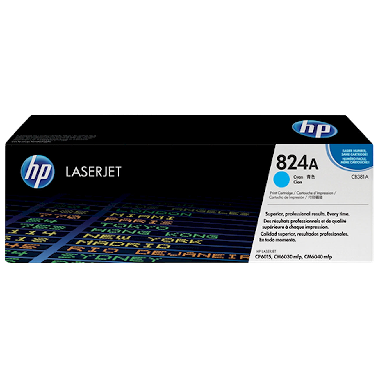 Toner HP CB381A 824A  - Originale - Ciano da 21.000 pagine per Color LaserJet CP6015, CM6030, CM6040