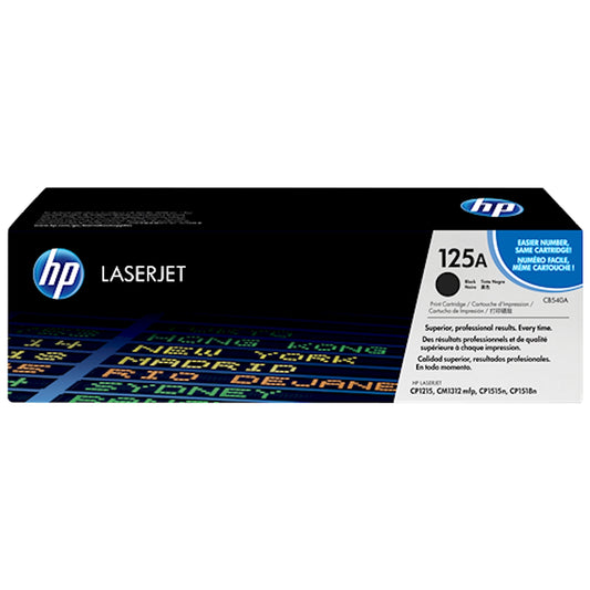 Toner HP CB540A 125A  - Originale - Nero da 2.000 pagine per Color LaserJet CP1215, CP1515, CP1518, CM1312