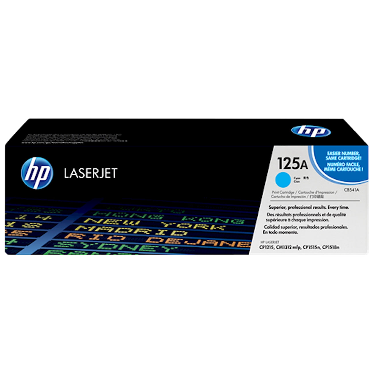 Toner HP CB541A 125A  - Originale - Ciano da 1.000 pagine per Color LaserJet CP1215, CP1515, CP1518, CM1312
