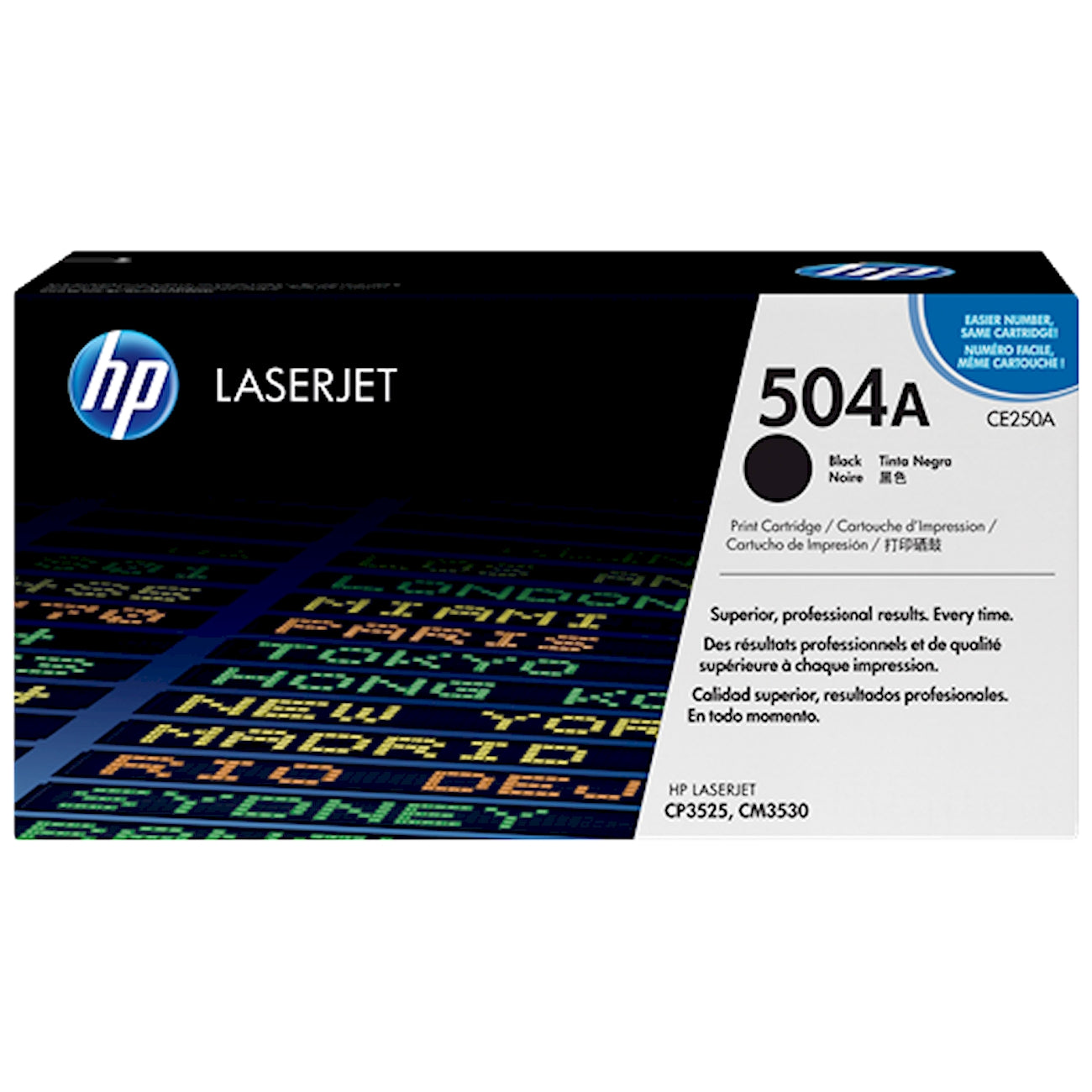 Toner HP CE250A 504A  - Originale - Nero da 5.000 pagine per Color LaserJet CP3525, CM3530