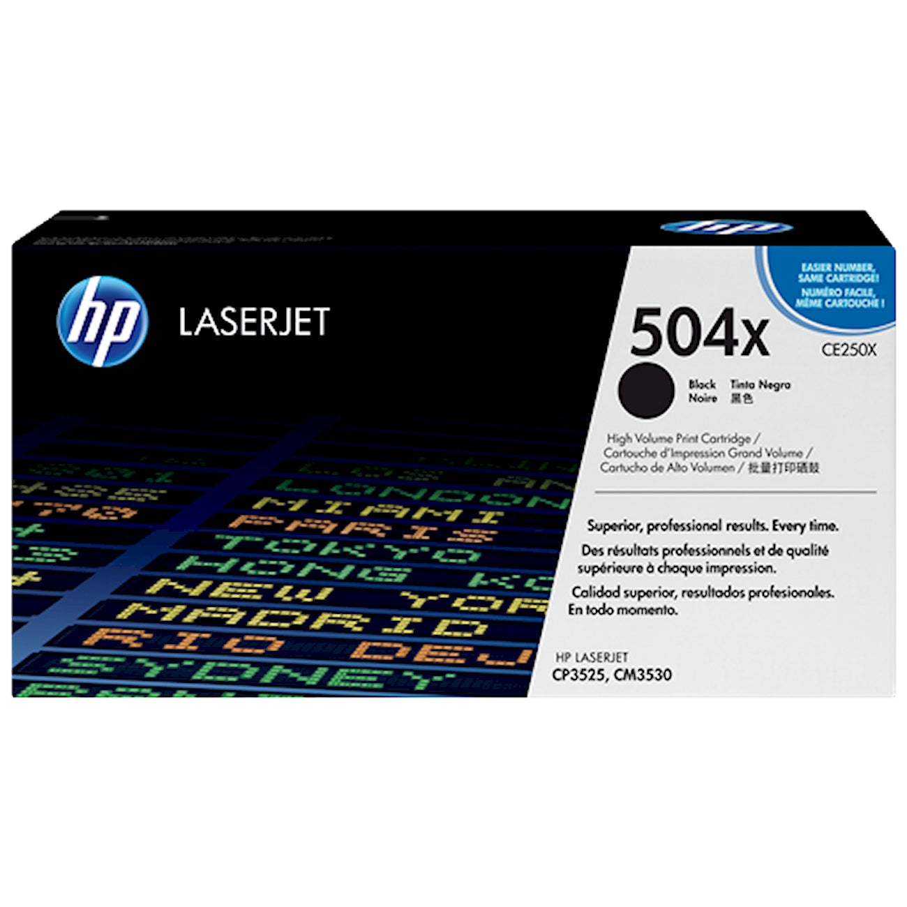 Toner HP CE250X 504X  - Originale - Nero da 10.500 pagine per Color LaserJet CP3525, CM3530