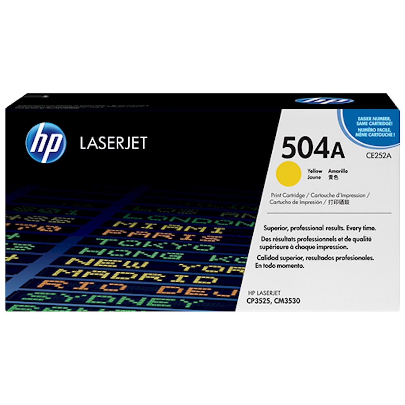 Toner HP CE252A 504A  - Originale - Giallo da 7.000 pagine per Color LaserJet CP3525, CM3530