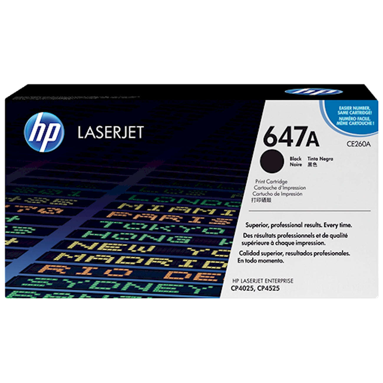 Toner HP CE260A 647A  - Originale - Nero da 8.500 pagine per Color LaserJet CP4025, CP4525