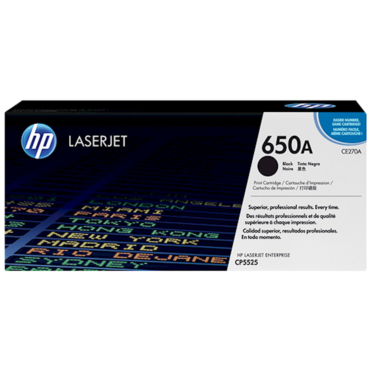 Toner HP CE270A 650A  - Originale - Nero da 13.500 pagine per Color LaserJet CP5225, M750