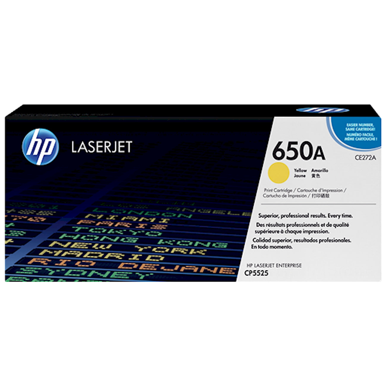Toner HP CE272A 650A  - Originale - Giallo da 15.000 pagine per Color LaserJet CP5225, M750