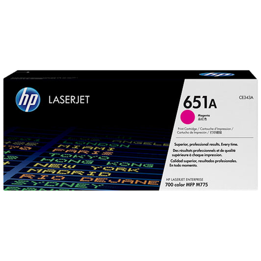 Toner HP CE343A 651A  - Originale - Magenta da 16.000 pagine per LaserJet Enterprise 700, M775