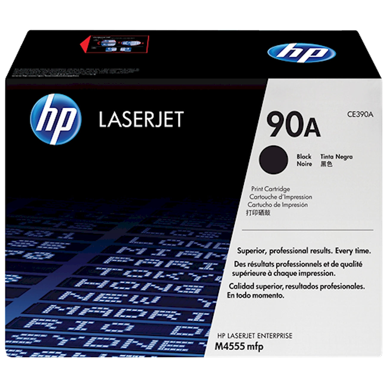 Toner HP CE390A 90A  - Originale - Nero da 10.000 pagine per LaserJet Enterprise M4555, 600, M601, M602, M603