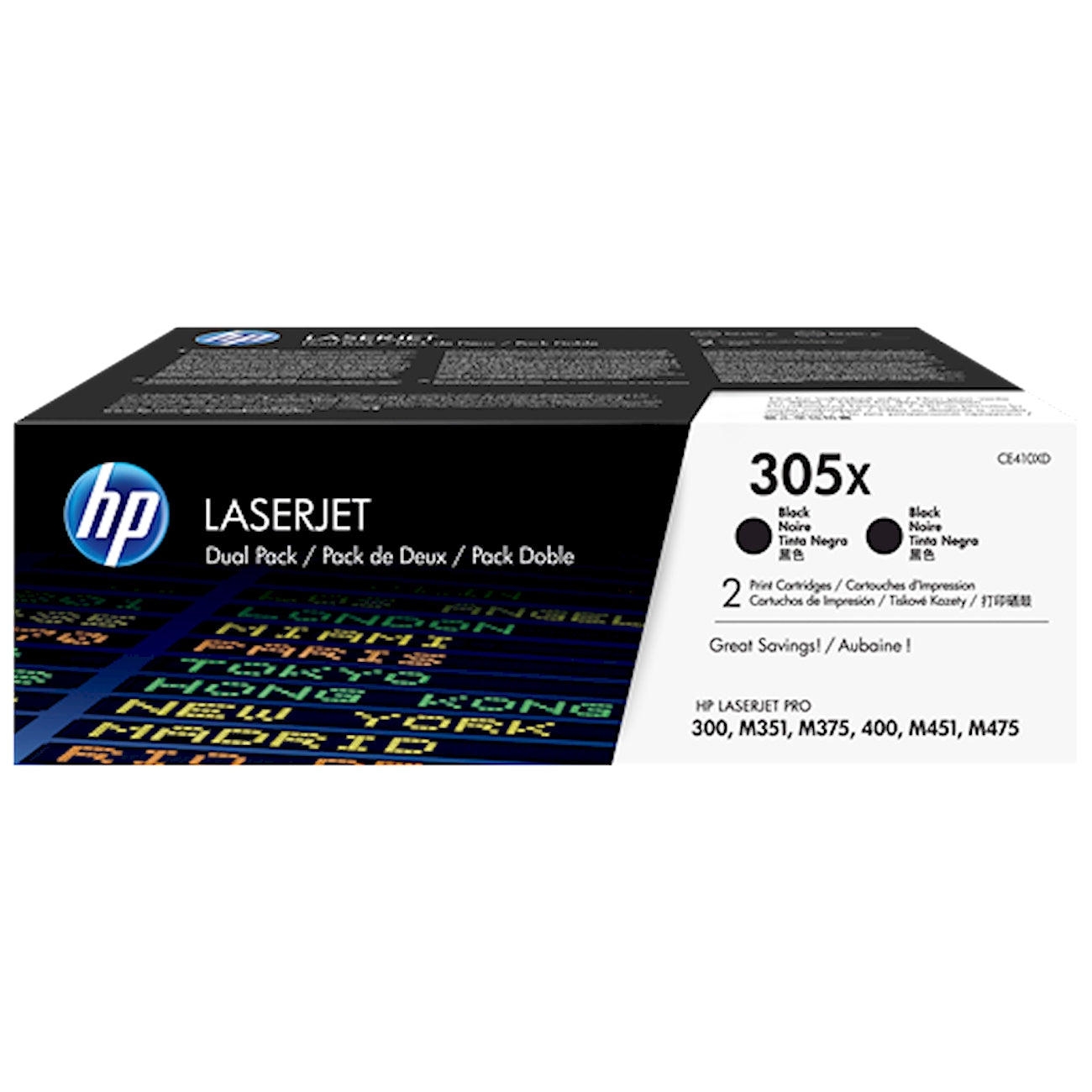 Toner HP CE410XD HP 305X  - Originale - Nero da 8.000 pagine per LaserJet Pro 300, 400, M351, M375, M451, M475, M476