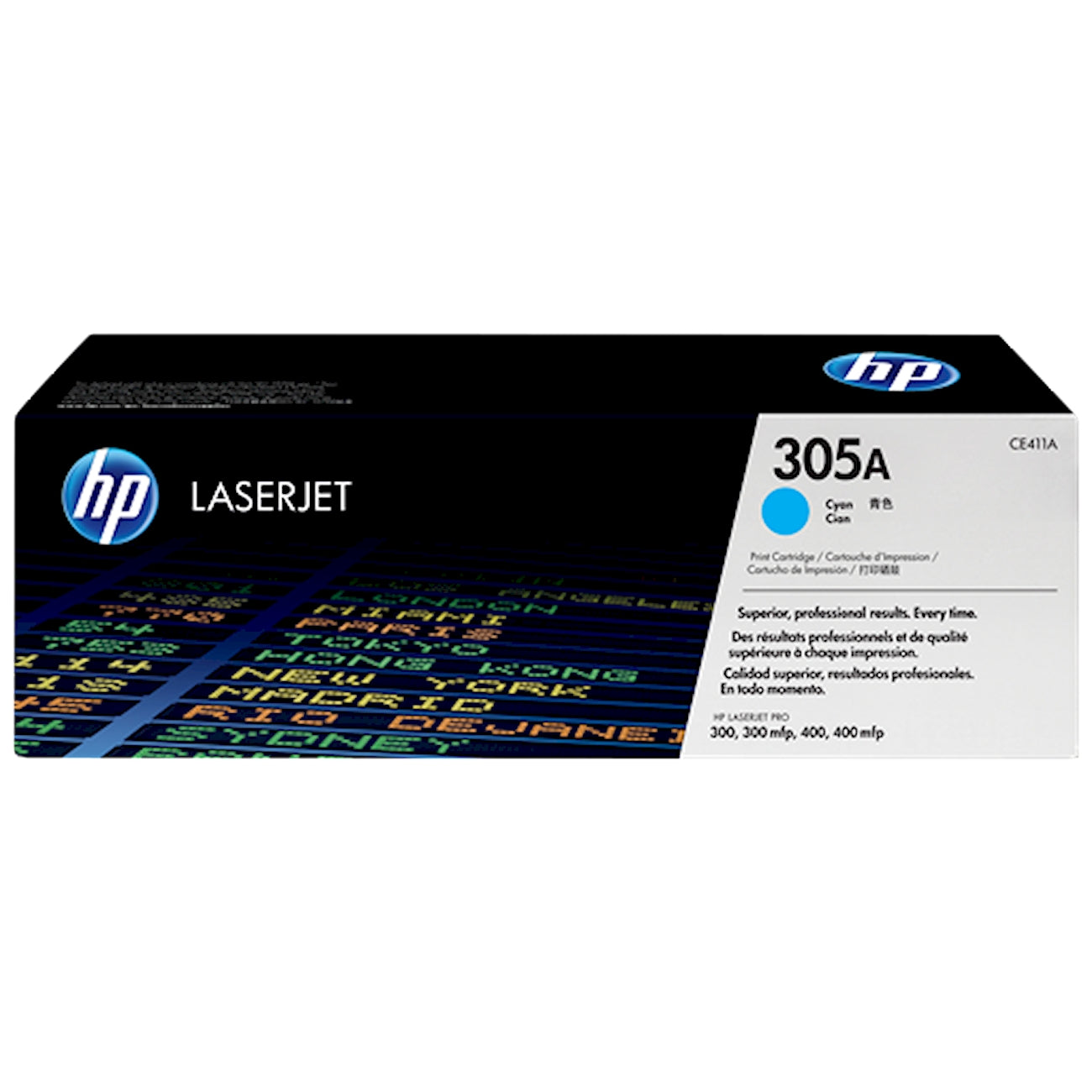 Toner HP CE411A 305A  - Originale - Ciano da 2.600 pagine per LaserJet Pro 300, 400, M351, M375, M451, M475, M476