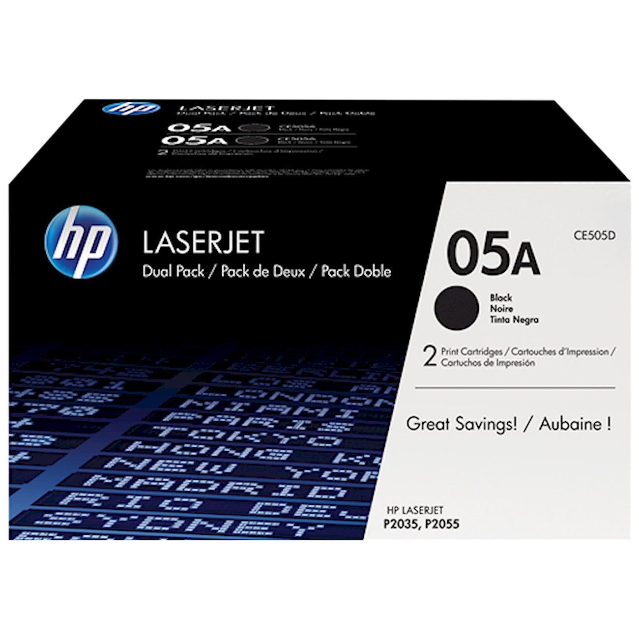 Toner HP CE505D 05A  - Originale - Nero da 4.600 pagine per LaserJet P2035, P2055