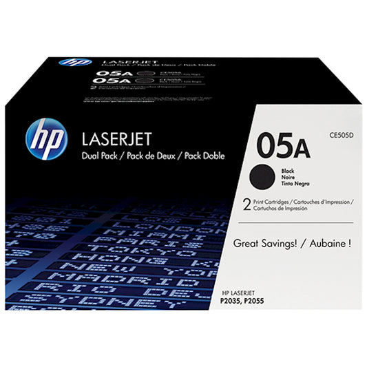Toner HP CE505D 05A  - Originale - Nero da 4.600 pagine per LaserJet P2035, P2055