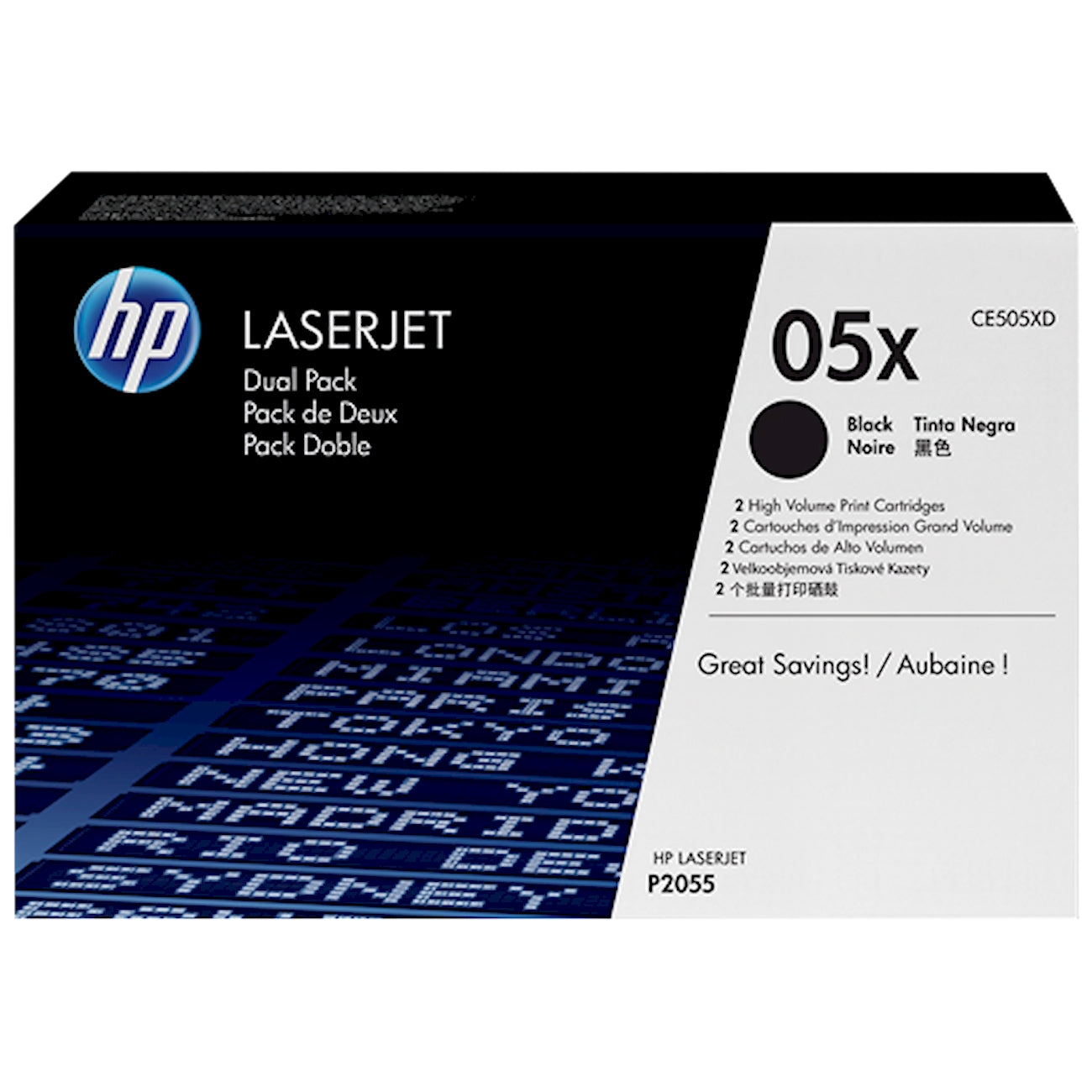 Toner HP CE505XD 05X  - Originale - Nero da 6.500 pagine per LaserJet P2035, P2055