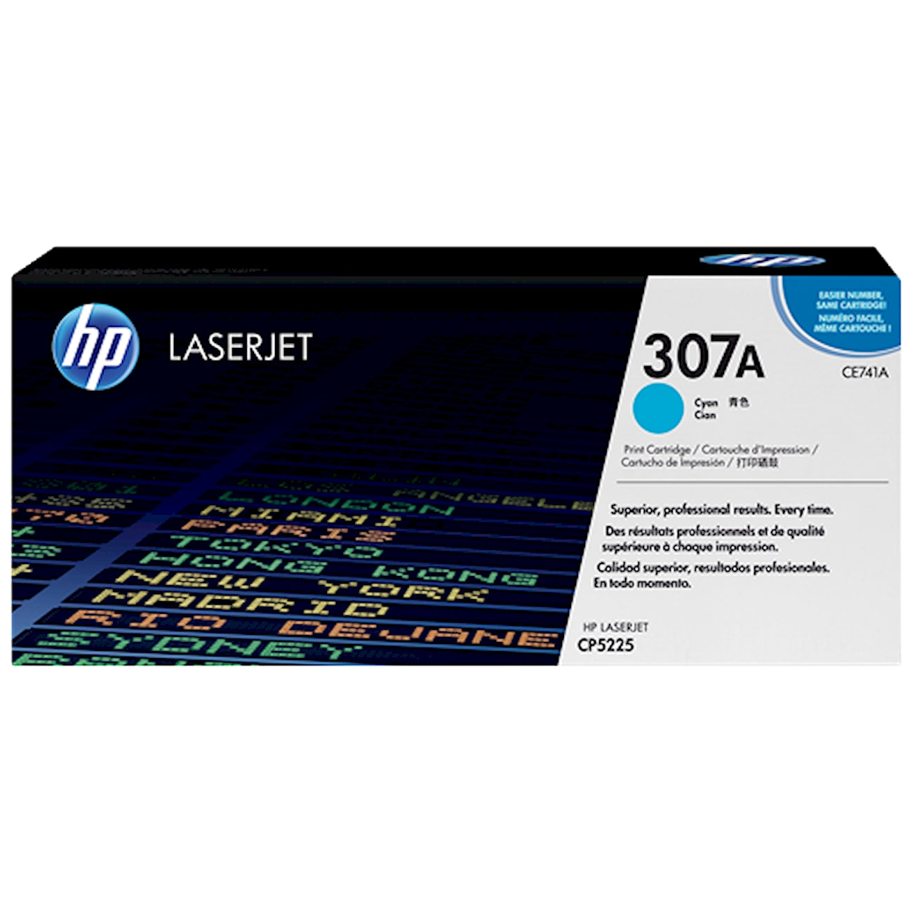 Toner HP CE741A 307A  - Originale - Ciano da 7.300 pagine per Color LaserJet Pro CP5220, CP5225