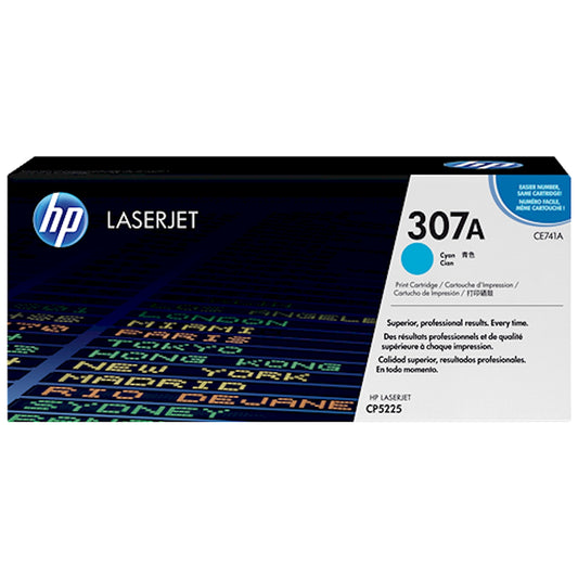Toner HP CE741A 307A  - Originale - Ciano da 7.300 pagine per Color LaserJet Pro CP5220, CP5225