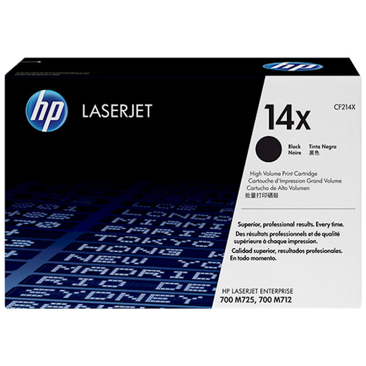 Toner HP CF214X 14X  - Originale - Nero da 17.500 pagine per LaserJet Enterprise 700 M712, MFP M725