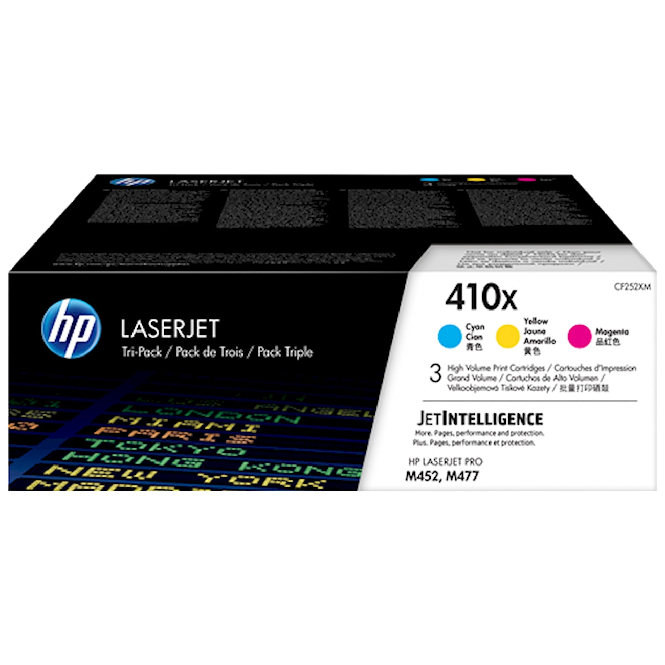 Toner HP CF252XM 410X CF410X - Originale - Ciano da 5.000 pagine per HP Color LaserJet Pro M452 Series, HP Color LaserJet Pro MFP M377, M477 Series, M452DN, M452DW, M452NW, M477FDN, M477FDW, M477FNW