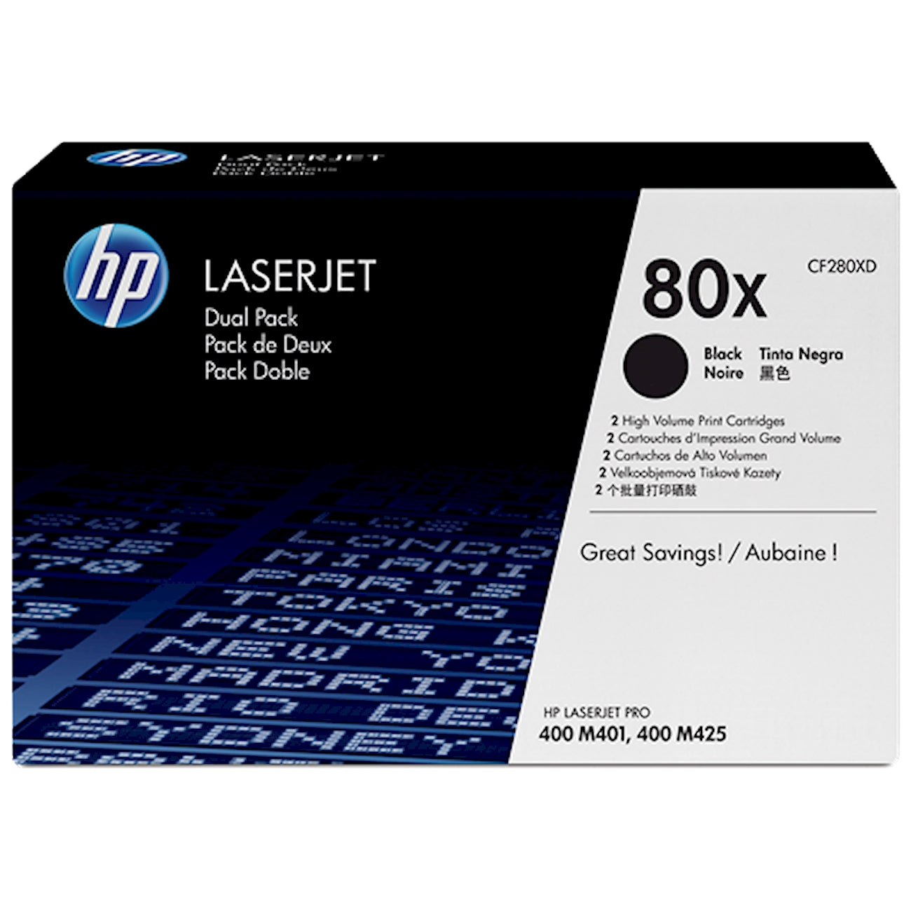 Toner HP CF280XD 80X  - Originale - Nero da 13.800 pagine per LaserJet Pro 400 M401, MFP M425