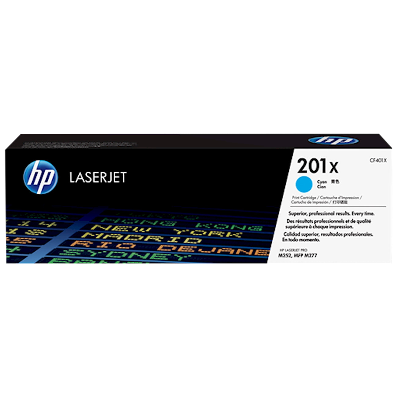 Toner HP CF401X 201X  - Originale - Ciano da 2.300 pagine per Color LaserJet Pro M252, MFP M274, M277