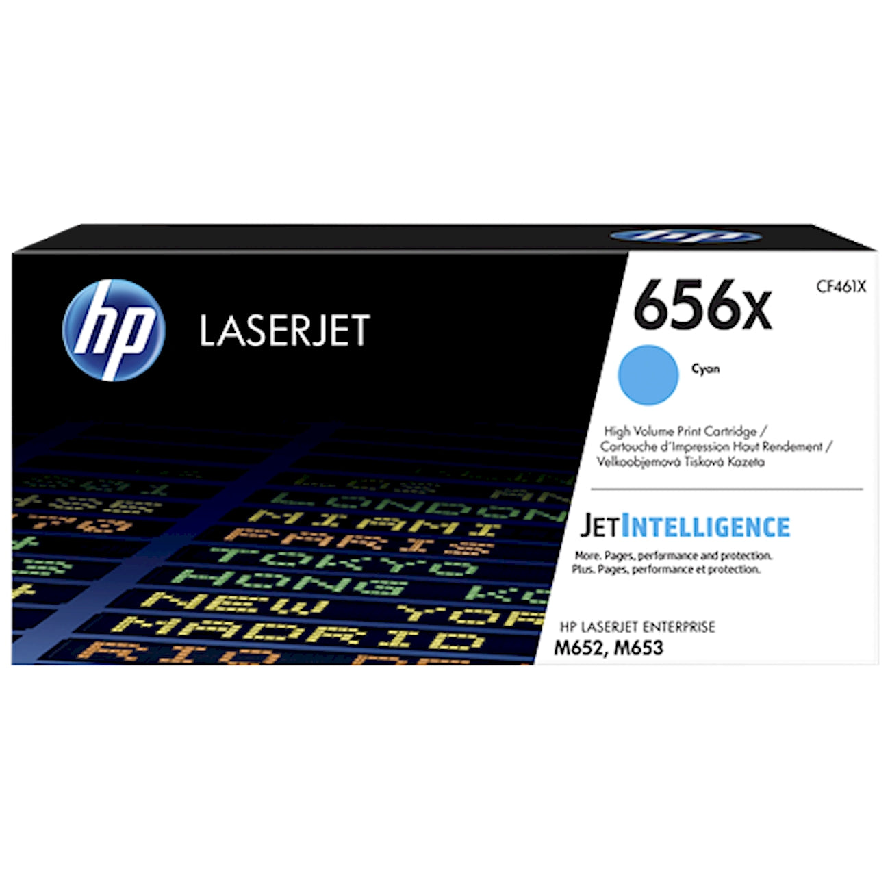 Toner HP CF461X 656X  - Originale - Ciano da 22.000 pagine per Color LaserJet Enterprise M652, M653, MFP M681, MFP M682
