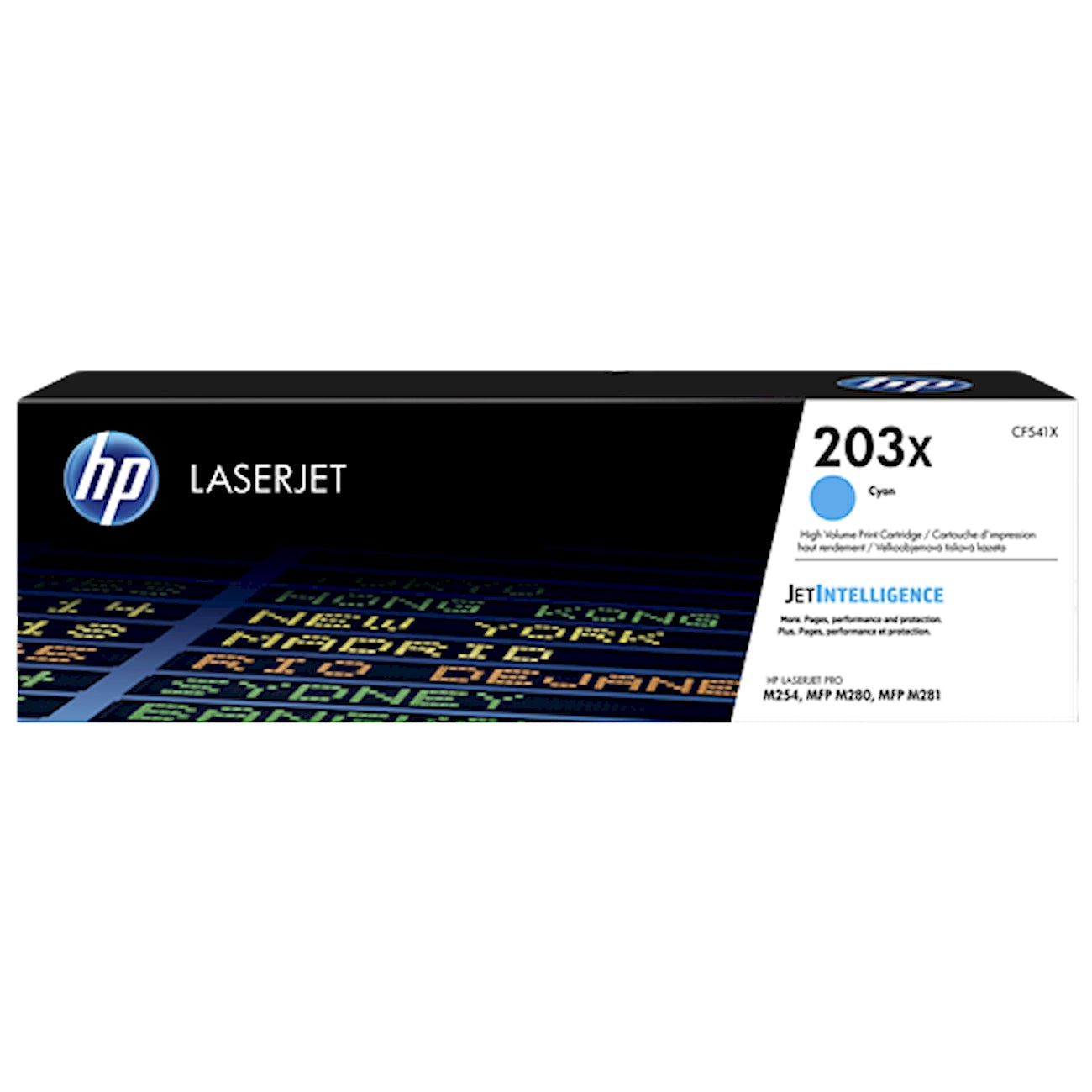Toner HP CF541X 203X  - Originale - Ciano da 2.500 pagine per Color LaserJet Pro M254, MFP M280, MFP M281
