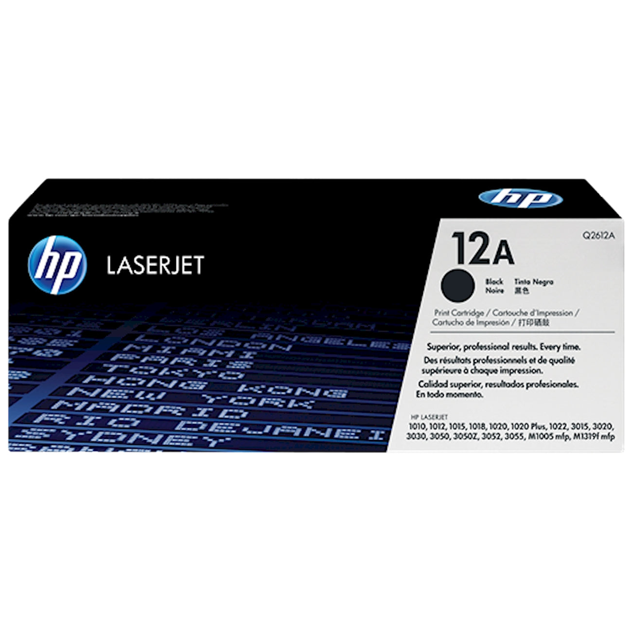 Toner HP Q2612A 12A  - Originale - Nero da 2.000 pagine per LaserJet 1010, 1012, 1015, 1018, 1020, 1022, 3015, 3020, 3030, 3050, 3052, 3055, M1005, M1319