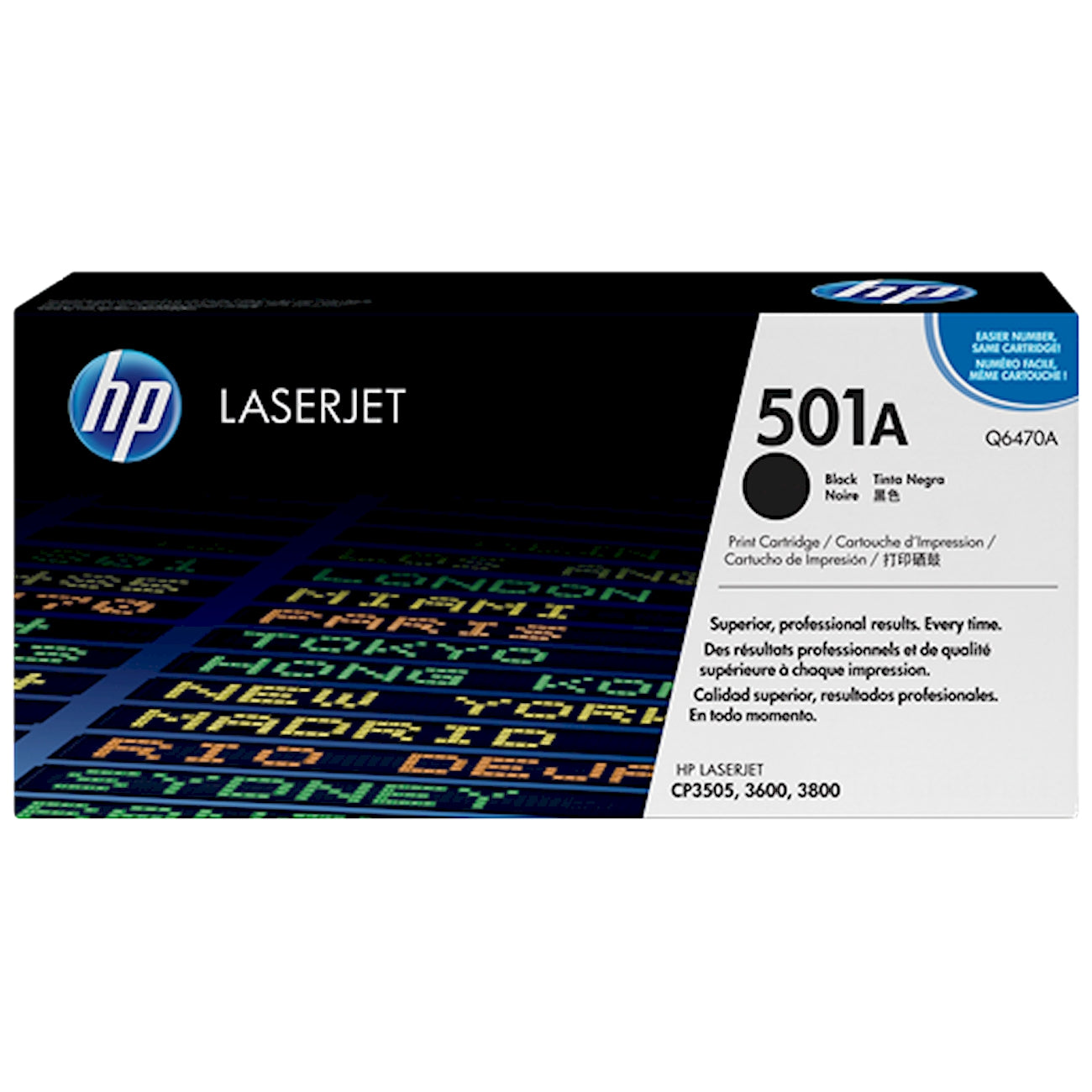 Toner HP Q6470A 501A  - Originale - Nero da 6.000 pagine per Color LaserJet 3600, 3800, CP3505