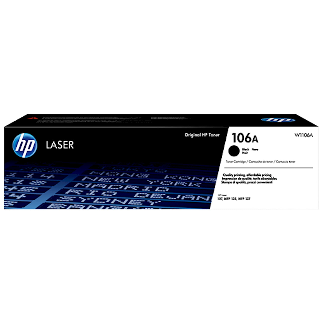 Toner HP W1106A 106A  - Originale - Nero da 1.000 pagine per Laser 107a, 107r, 107w, MFP 135a, MFP 135fnw, MFP 135r, MFP 135w, MFP 135wg, MFP 137fnw, MFP 137fwg, MFP 138fnw, MFP 138p, MFP 138pn, MFP 138pnw