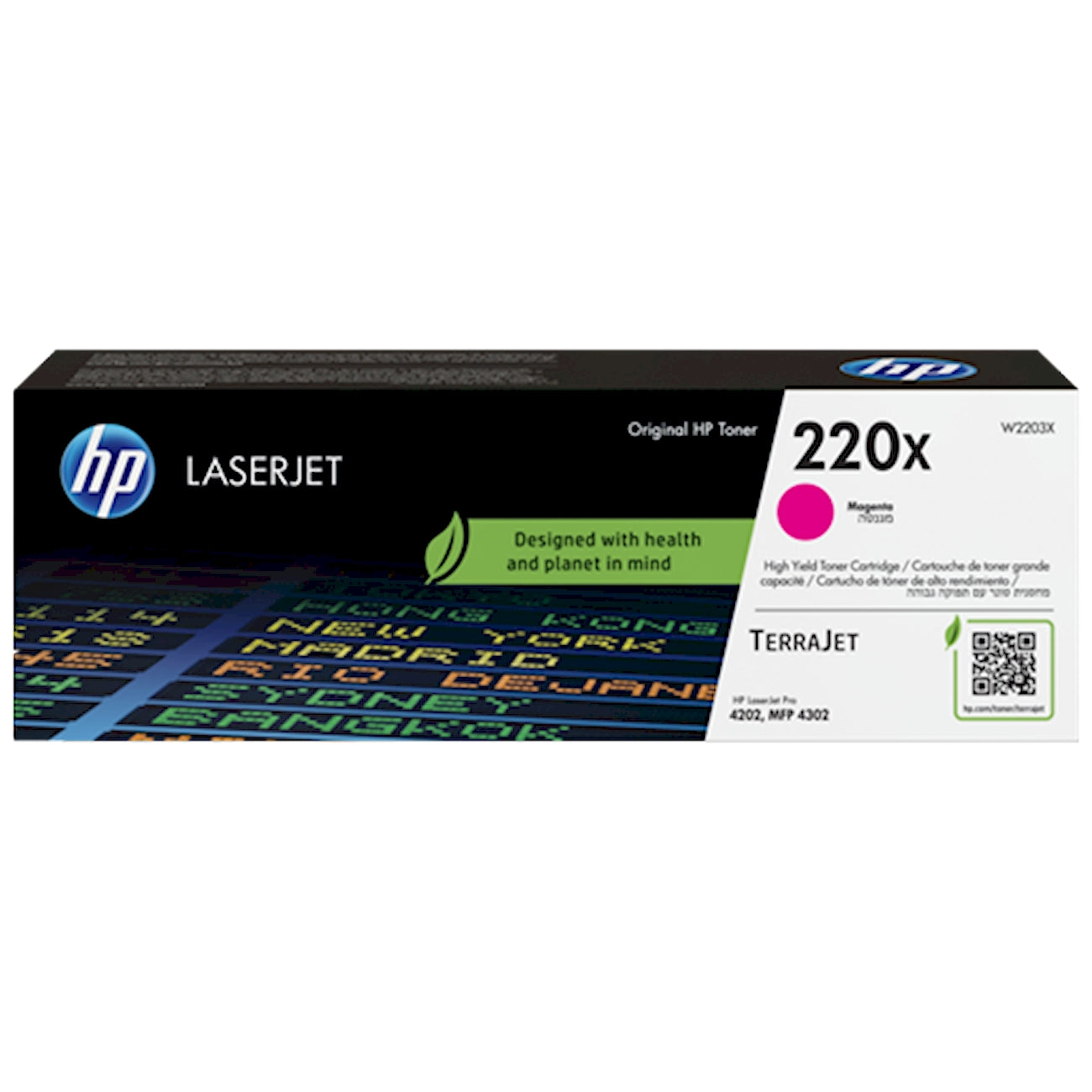 Toner HP W2203X 220X  - Originale - Magenta da 5.500 pagine per Color LaserJet Pro 4201, 4202, 4203,  MFP 4301, 4302, 4303