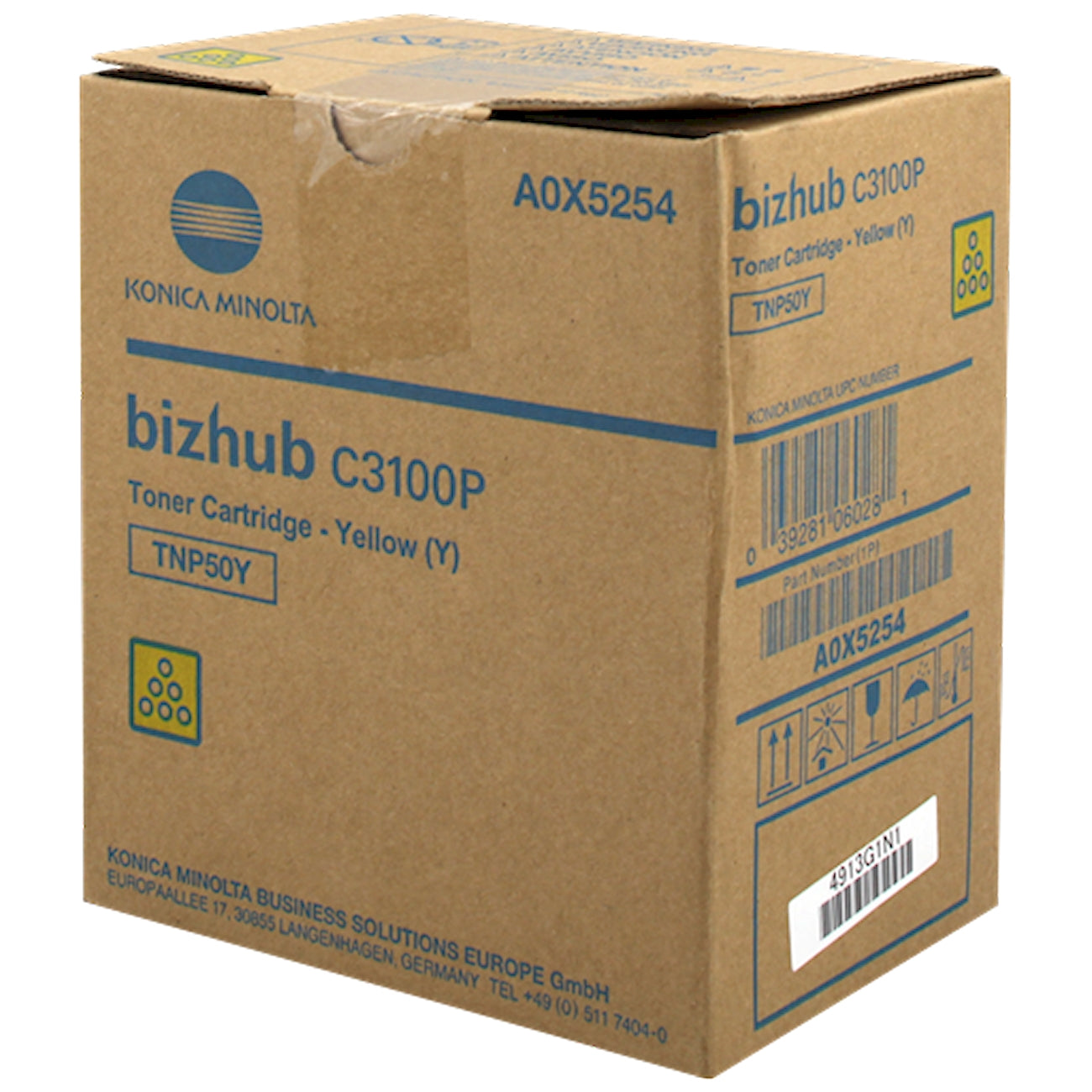 Toner Konica Minolta A0X5254 TNP50Y  - Originale - Giallo da 5.000 pagine per Konica Minolta bizhub C3100P