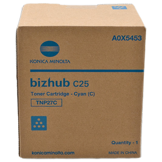 Toner Konica Minolta A0X5453 TNP27c  - Originale - Ciano da 4.500 pagine per Konica Minolta bizhub C25