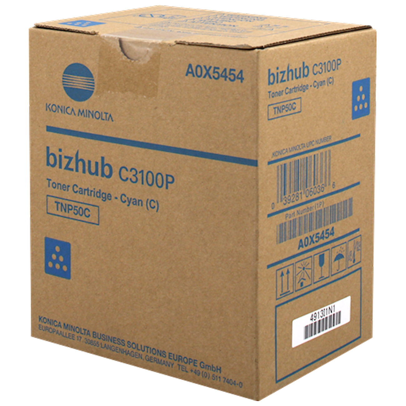 Toner Konica Minolta A0X5454 TNP50C  - Originale - Ciano da 5.000 pagine per Konica Minolta bizhub C3100P