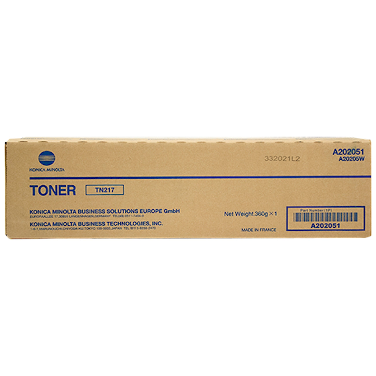 Toner Konica Minolta A202051 TN217  - Originale - Nero da 17.500 pagine per