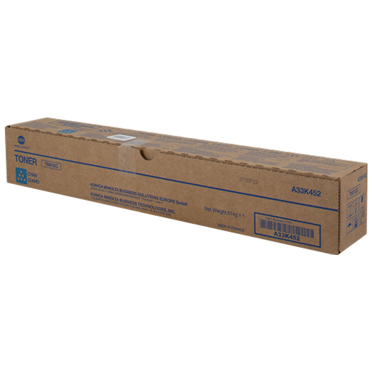 Toner Konica Minolta A33K452 TN512  - Originale - Ciano da 26.000 pagine per Konica Minolta bizhub C454, C554
