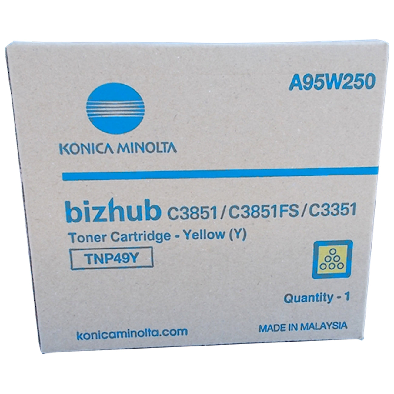 Toner Konica Minolta A95W250 TNP49Y  - Originale - Giallo da 12.000 pagine per