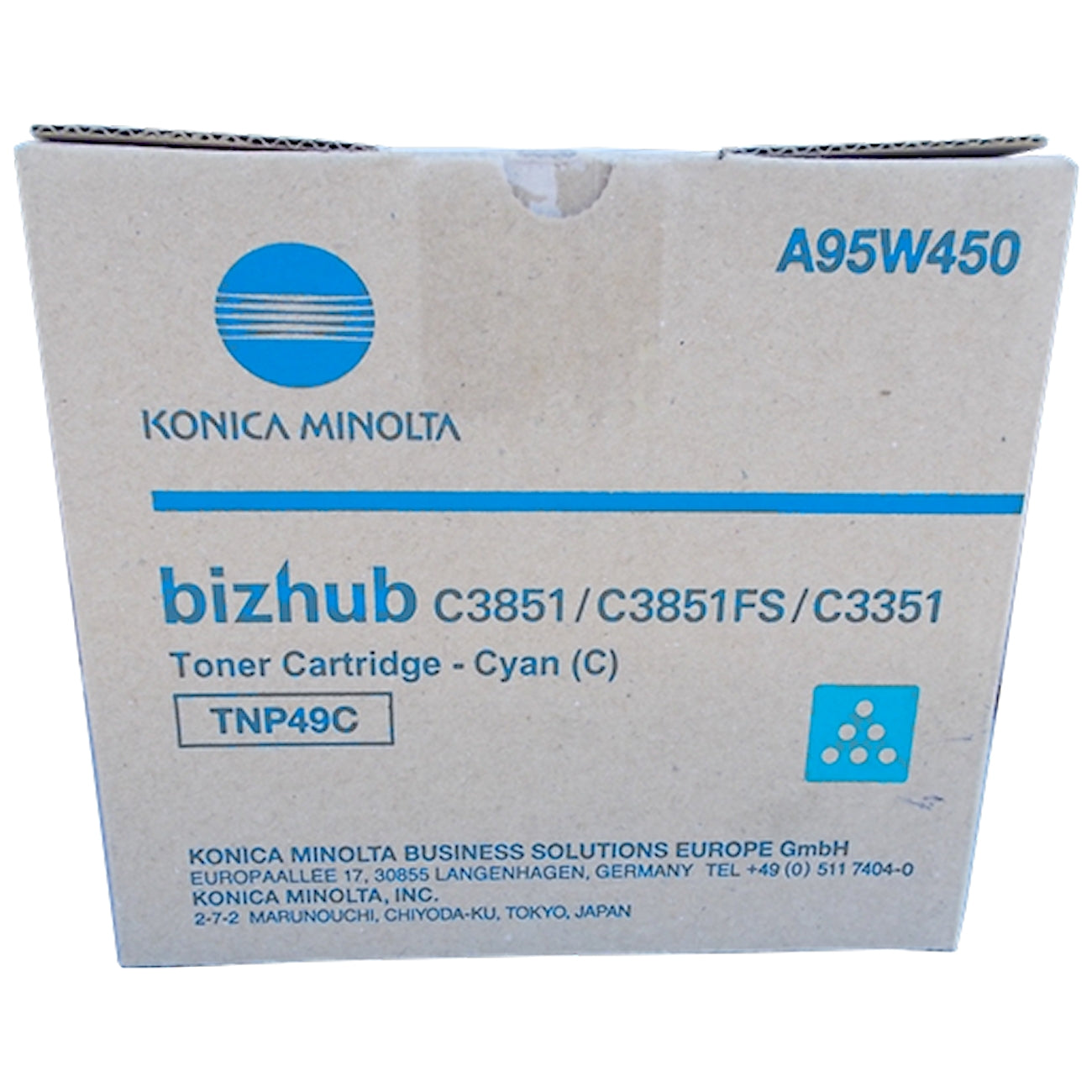 Toner Konica Minolta A95W450 TNP49C  - Originale - Ciano da 12.000 pagine per Konica Minolta bizhub C3351, C3851