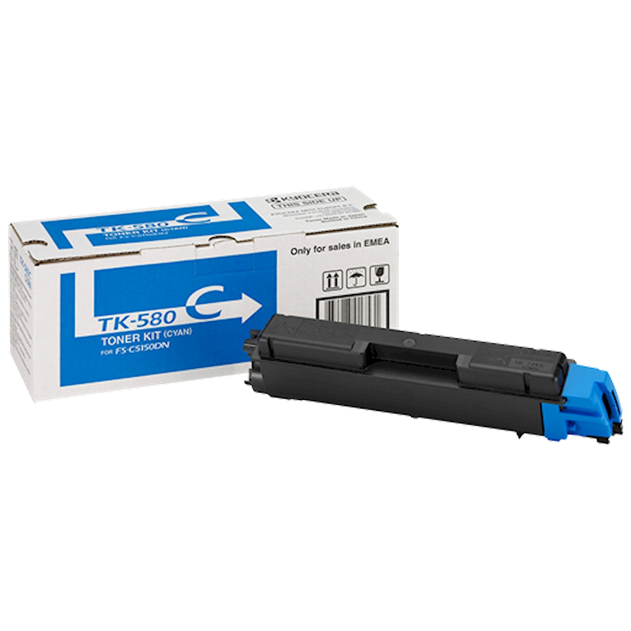 Toner Kyocera TK-580c 1T02KTCNL0  - Originale - Ciano da 2.800 pagine per ECOSYS P6030CDN, FS C5300, FS C5300DN, FS C5350, FS C5350DN