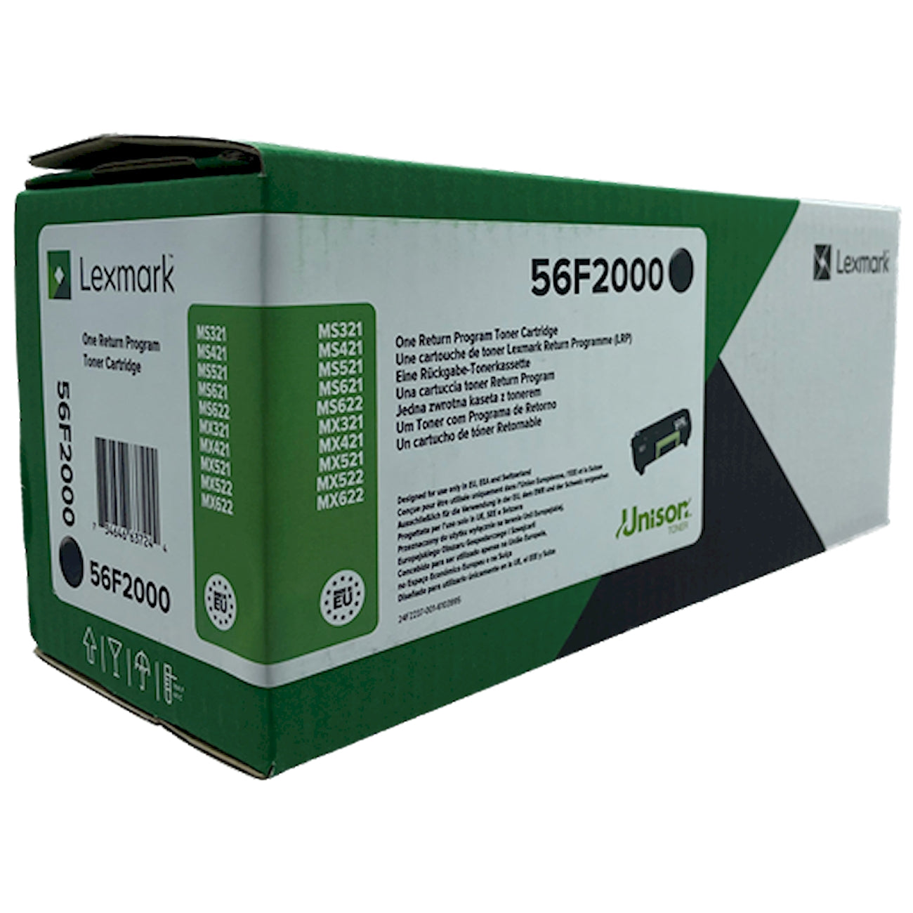 Toner Lexmark 56F2000   - Originale - Nero da 6.000 pagine per MS321dn, MS421dn, MS421dw, MS521dn, MS621dn, MS622de, MX321adn, MX321adw, MX421ade, MX521ade, MX521de, MX522adhe, MX622ade, MX622adhe