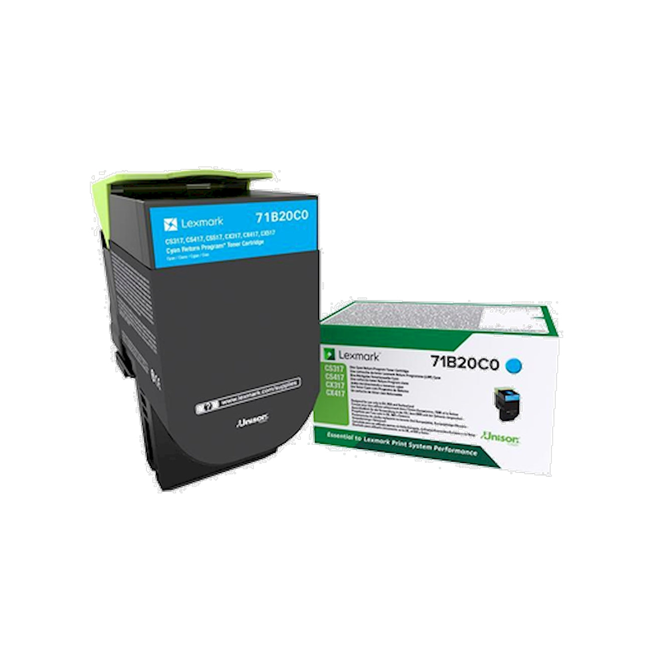 Toner Lexmark 71B20C0   - Originale - Ciano da 2.300 pagine per CS317dn, CS417dn, CS517de, CX317dn, CX417de, CX517de