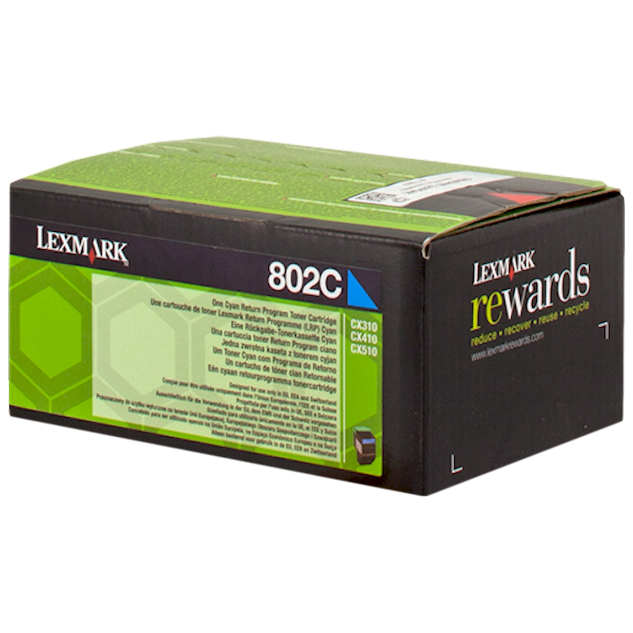 Toner Lexmark 802C 80C20C0  - Originale - Ciano da 1.000 pagine per CX 310dn, 310n, 410de, 410dte, 410e, 510de, 510dhe, 510dthe
