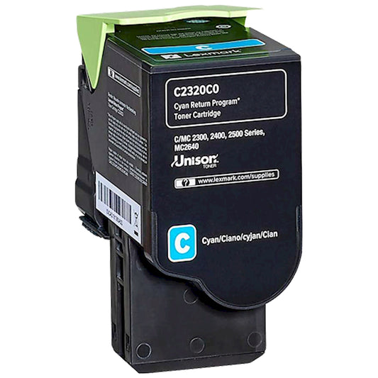 Toner Lexmark C2320C0   - Originale - Ciano da 1.000 pagine per C2325dw, C2425dw, C2535dw, MC2325adw, MC2425adw, MC2535adwe, MC2640adwe