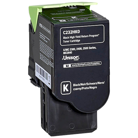 Toner Lexmark C232HK0   - Originale - Nero da 3.000 pagine per C2325dw, C2425dw, C2535dw, MC2325adw, MC2425adw, MC2535adwe, MC2640adwe