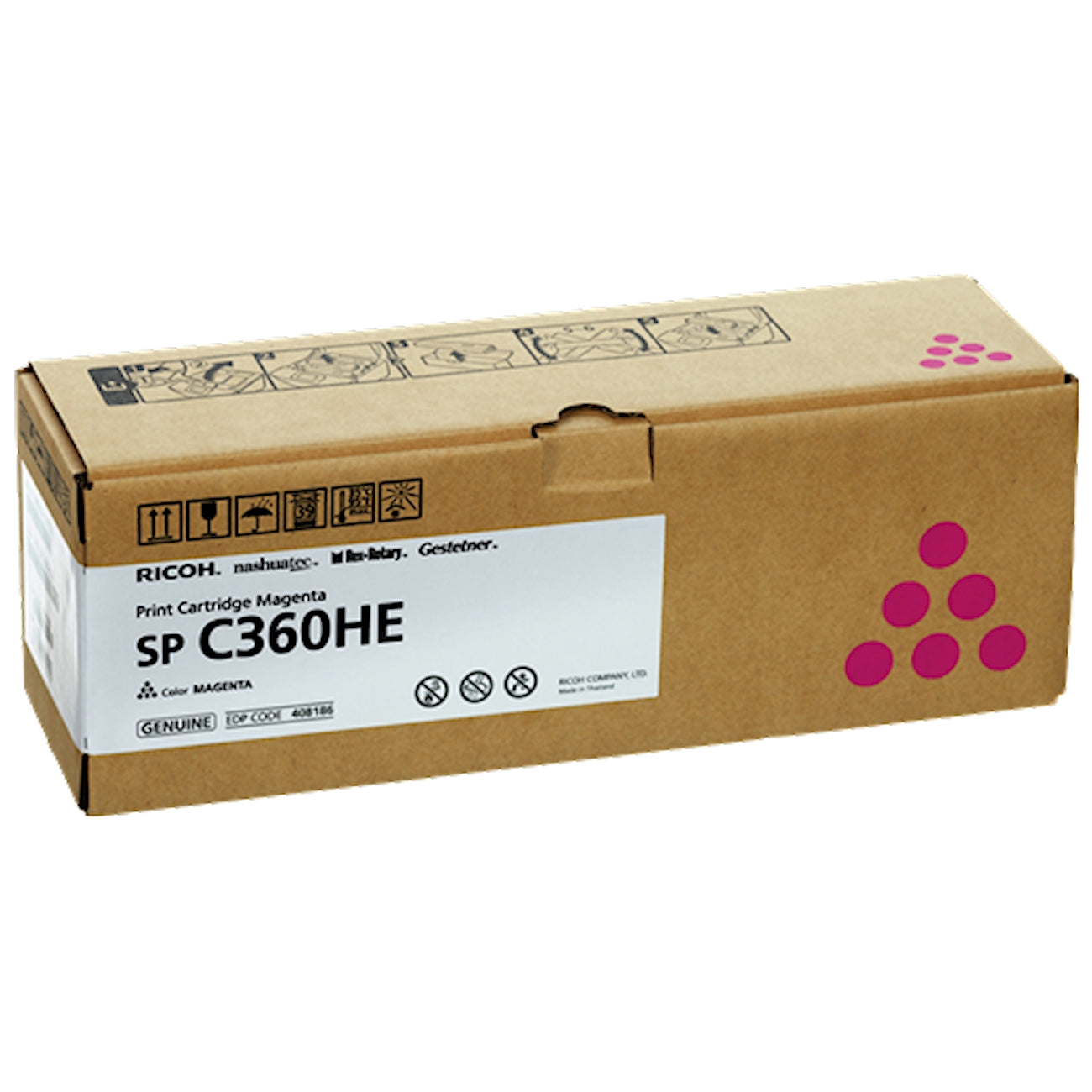 Toner Ricoh 408186 SP C360HEM  - Originale - Magenta da 5.000 pagine per SP C360, SP C361