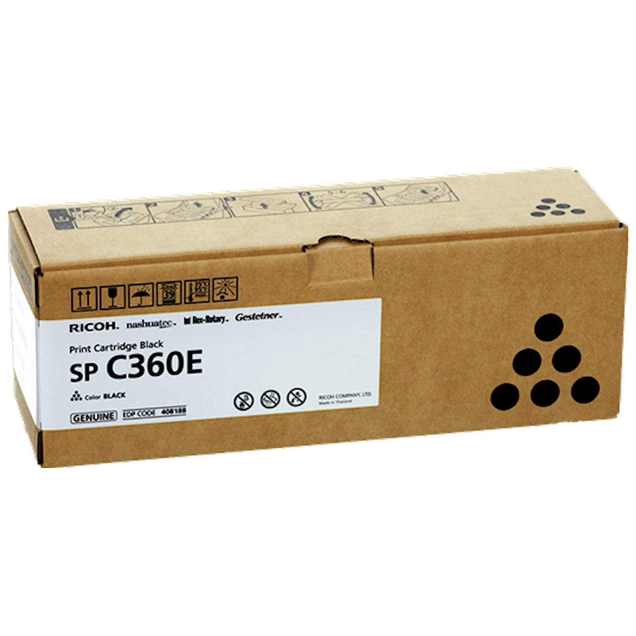 Toner Ricoh 408188 SP C360EBK  - Originale - Nero da 2.500 pagine per SP C360, C361