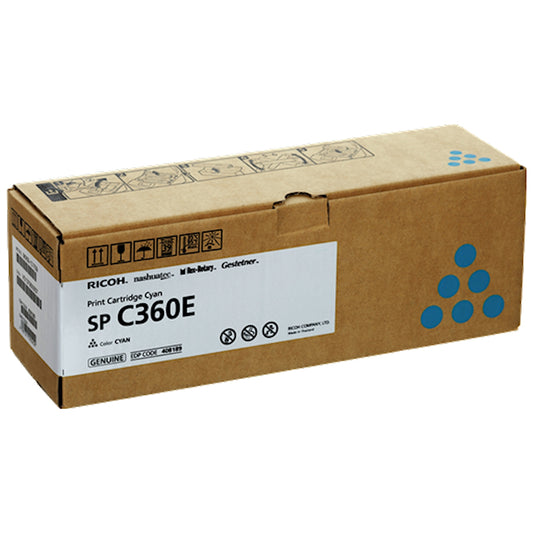 Toner Ricoh 408189 SP C360EC  - Originale - Ciano da 1.500 pagine per SP C360, C361