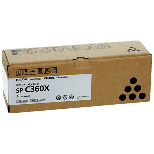 Toner Ricoh 408250 SP C360XBK  - Originale - Nero da 10.000 pagine per SP C361