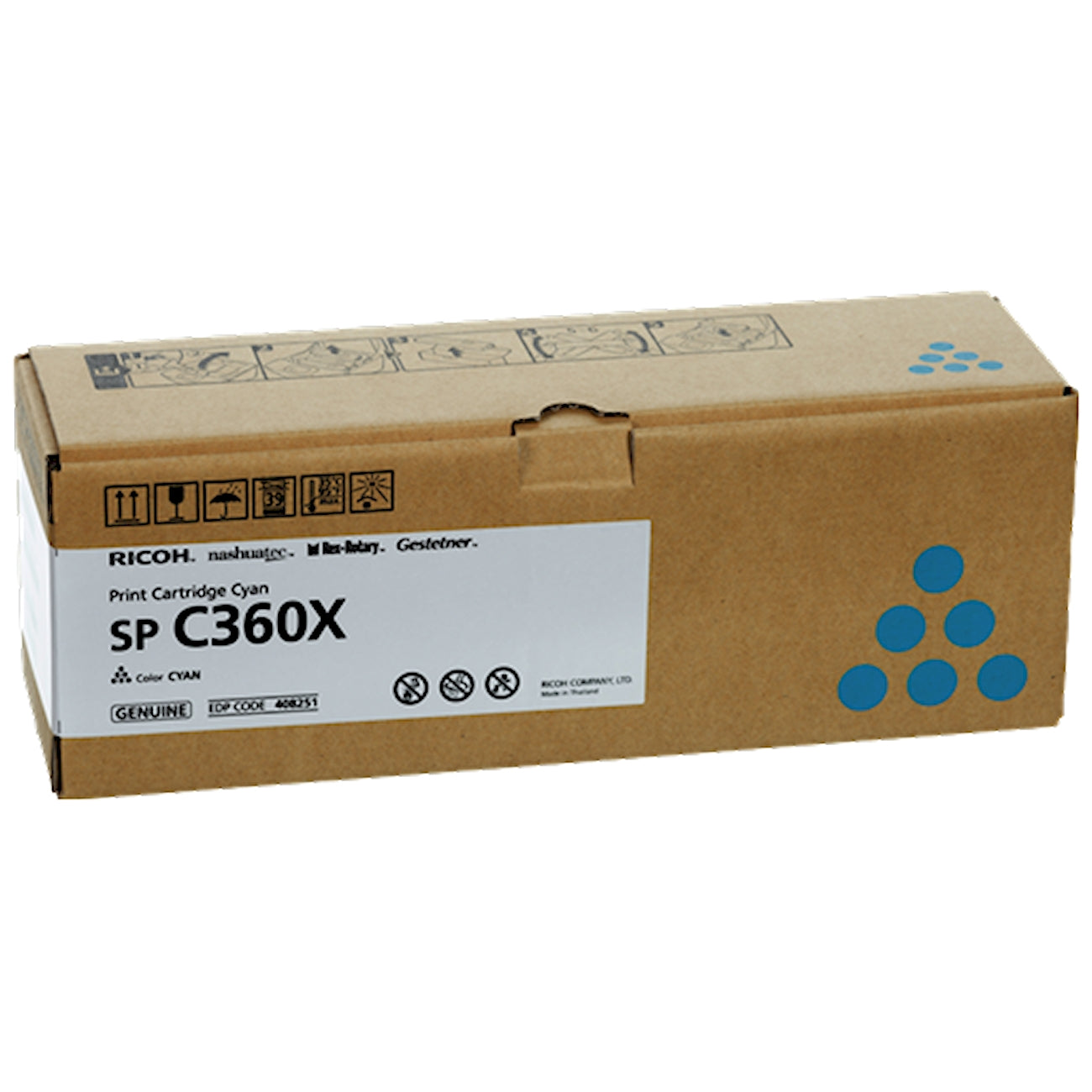 Toner Ricoh 408251 SP C360XC  - Originale - Ciano da 9.000 pagine per SP C361